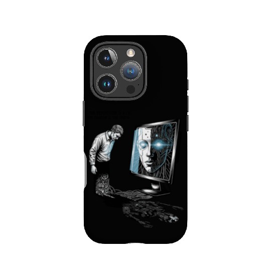 Futuristic AI Cyber Face Illustration IPhone Cases