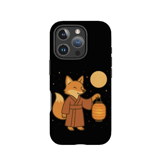 Cute Fox in Traditional Kimono with Lantern IPhone Cases