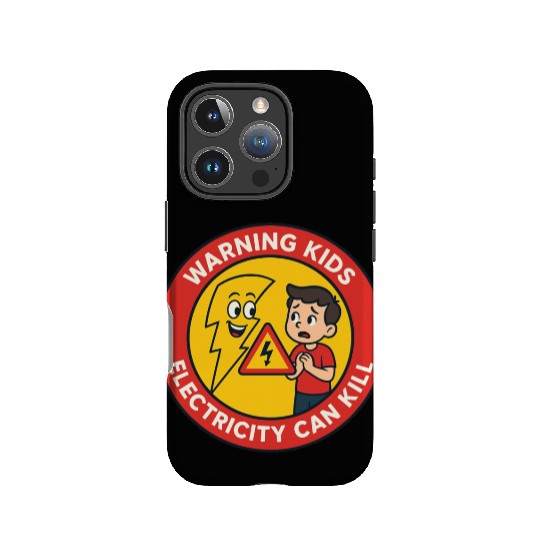 Warning Kids Electricity Safety Badge IPhone Cases
