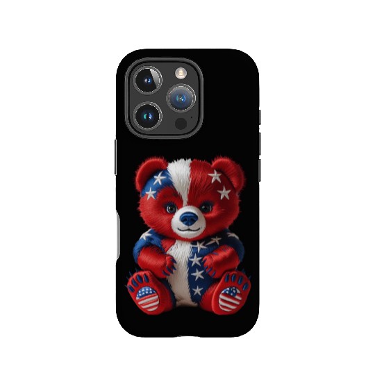 Patriotic Bear in Stars and Stripes IPhone Cases
