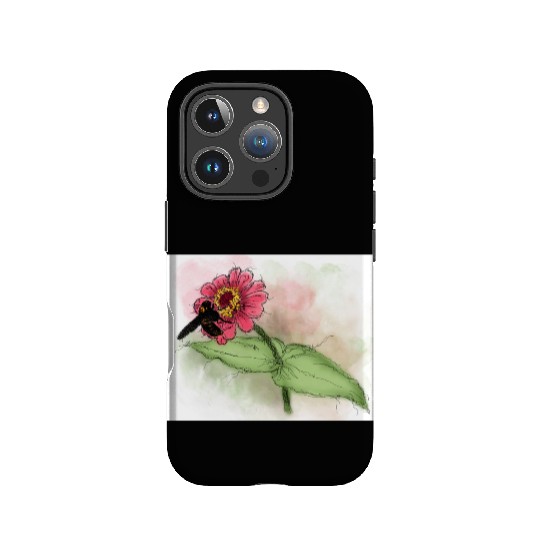 Wildflower and Bumblebee Illustration IPhone Cases