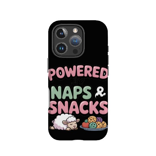 Powered by Naps and Snacks Illustration IPhone Cases