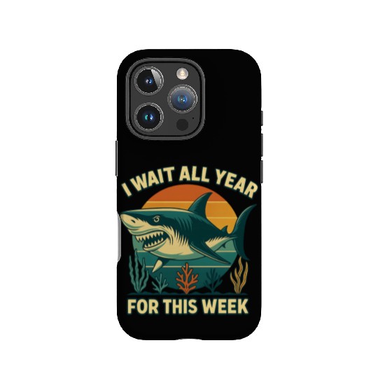Shark Retro Sunset Bold Ocean Predator  IPhone Cases