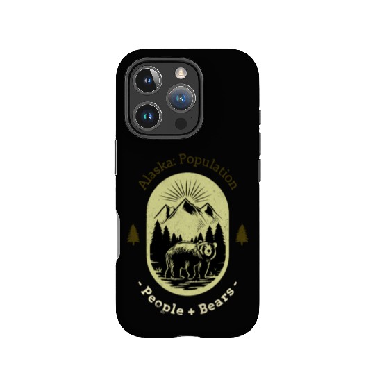 Alaska Population People and Bears IPhone Cases