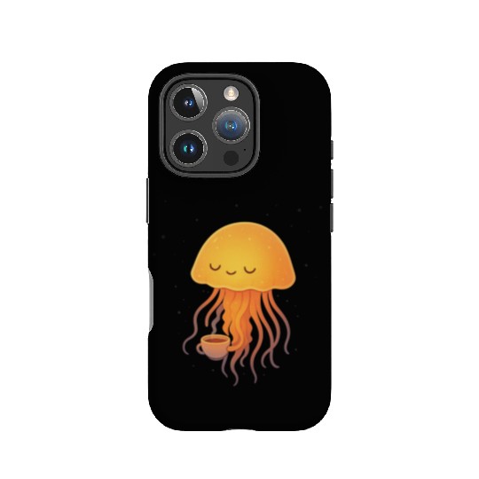 Whimsical Jellyfish Coffee Embrace IPhone Cases