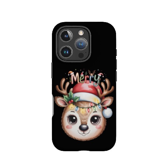 Rudolph Reindeer Watercolor Cozy Holiday Art IPhone Cases