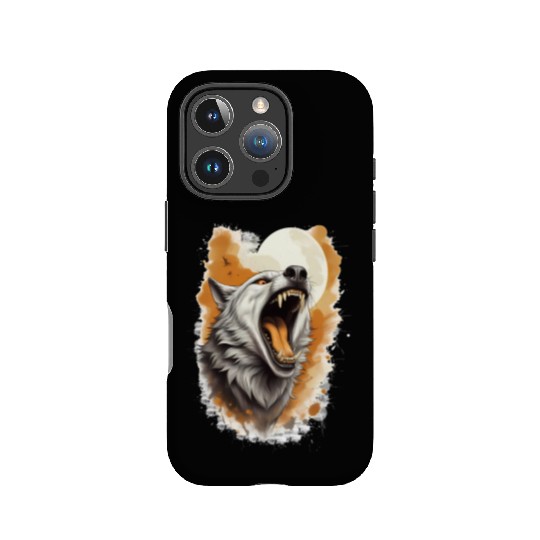 Howling Wolf Under Full Moon IPhone Cases