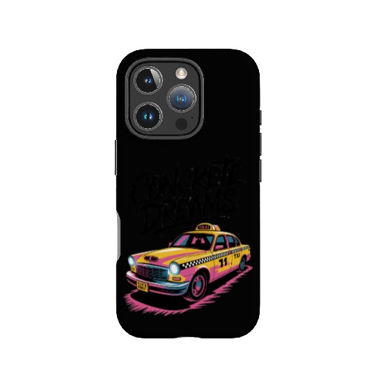 Vibrant Taxi Dreams Illustration IPhone Cases
