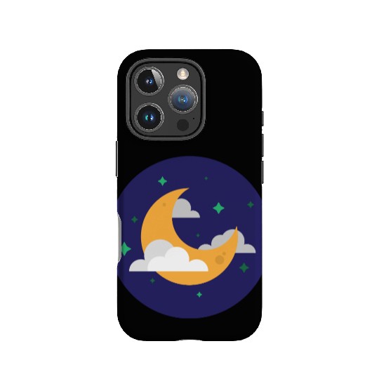 Dreamy Night Sky Crescent Design IPhone Cases