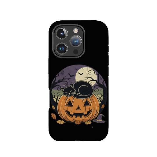 Spooky Cat Nap Pumpkin | Halloween Party Design IPhone Cases
