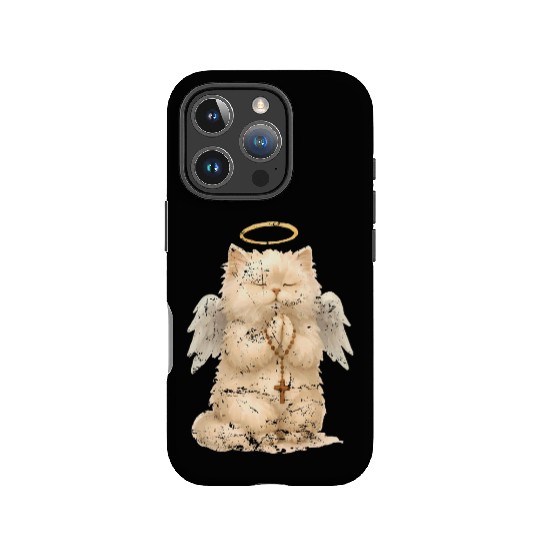 Heavenly Praying Cat with Angel Wings IPhone Cases