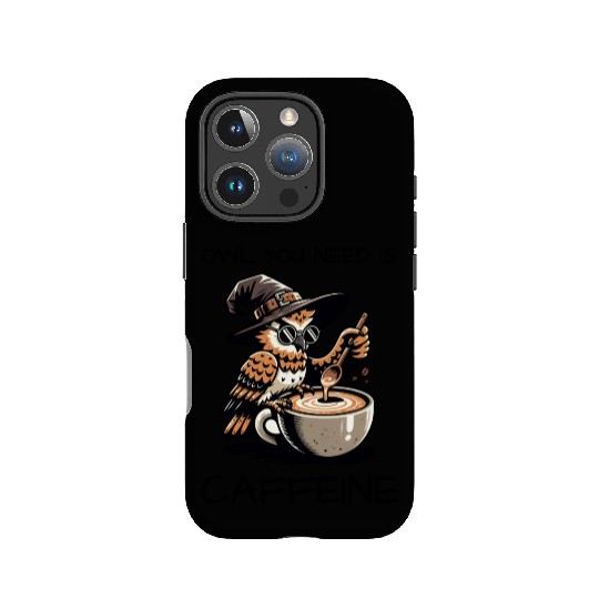 Whimsical Wizard Owl Coffee Design IPhone Cases