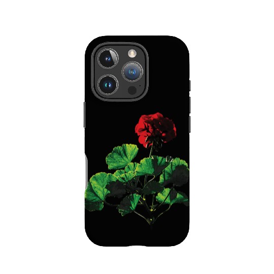 Backlit Red Geranium IPhone Cases