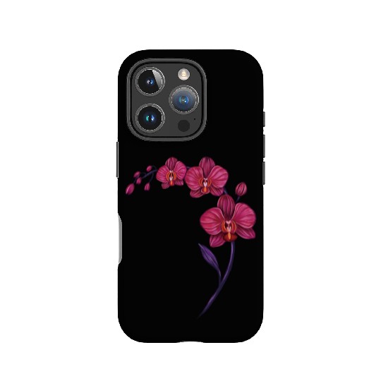 Elegant Violet Pink Orchid Flower Branch Design IPhone Cases