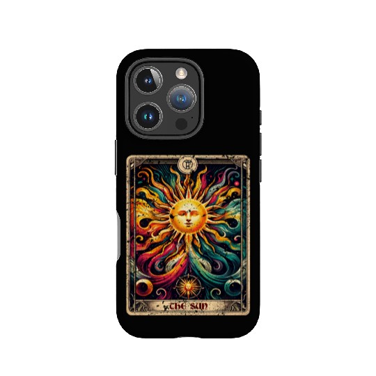 Distressed Grunge Worn Style The Sun Tarot Card IPhone Cases