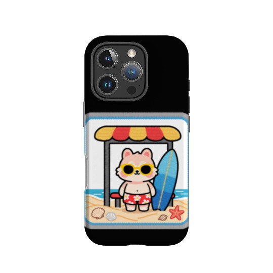 Beach Bear Cartoon Patch IPhone Cases