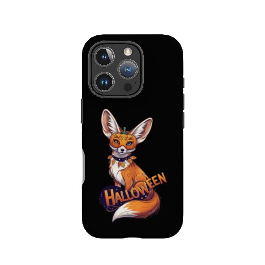 Enchanted Fox with Jack-o-Lantern Mask IPhone Cases