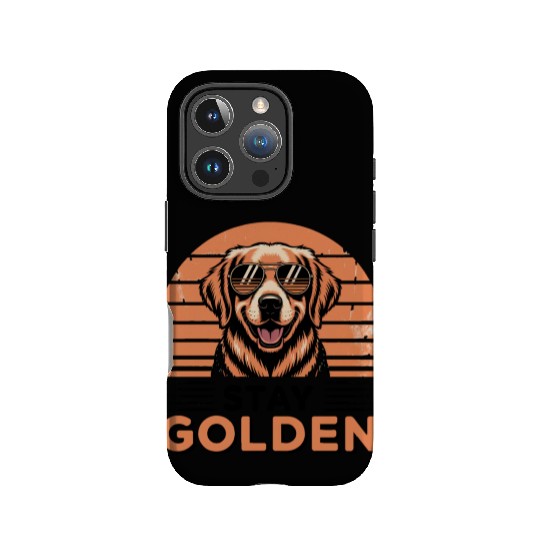 Golden Retriever with Sunglasses Illustration IPhone Cases