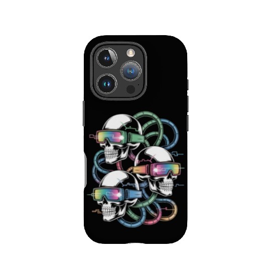 VR Skeleton Head Circuit Vision Streetwear IPhone Cases
