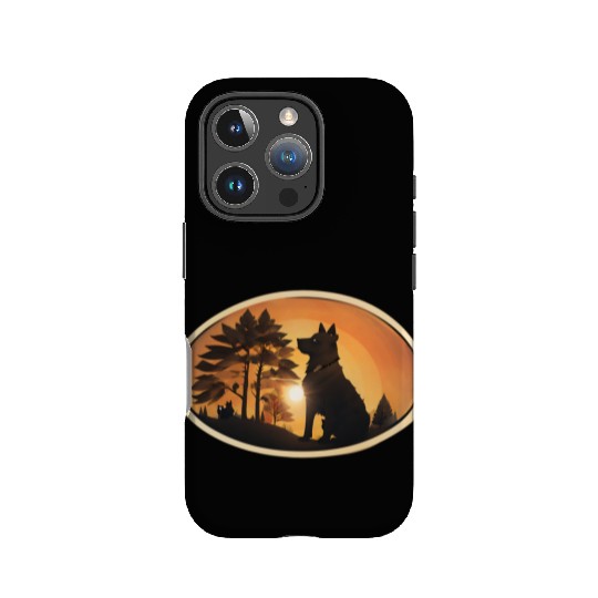 Sunset Wilderness Wolf Silhouette IPhone Cases