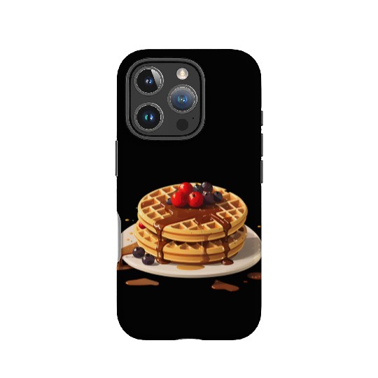 Chocolate Drizzled Berry Waffles Design IPhone Cases