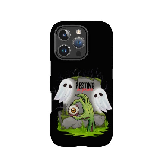 Spooky Graveyard with Ghosts and Eye IPhone Cases