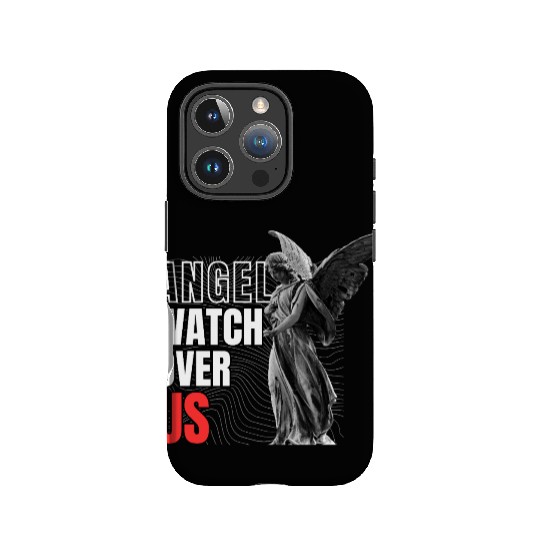 Angel Statue with Watch Over US Message IPhone Cases