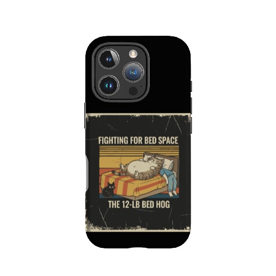 Fighting for Bed Space Cat Design IPhone Cases