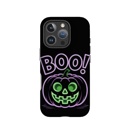 Neon Jack-O-Lantern Halloween Design IPhone Cases
