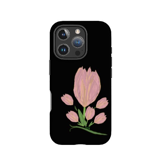Elegant Pink Tulips  Illustration IPhone Cases