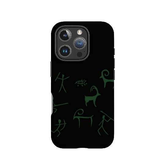 Caveman hunting cave drawings IPhone Cases