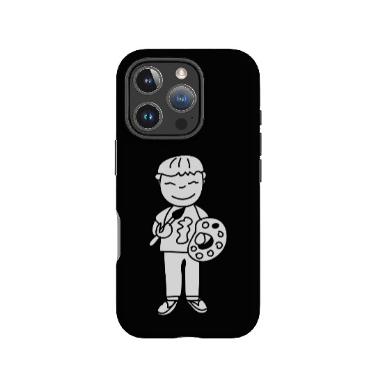 Boy with paint brush and colors IPhone Cases