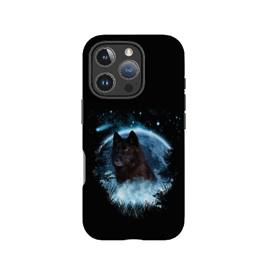 Black Wolf Bl Moon Full Scape IPhone Cases