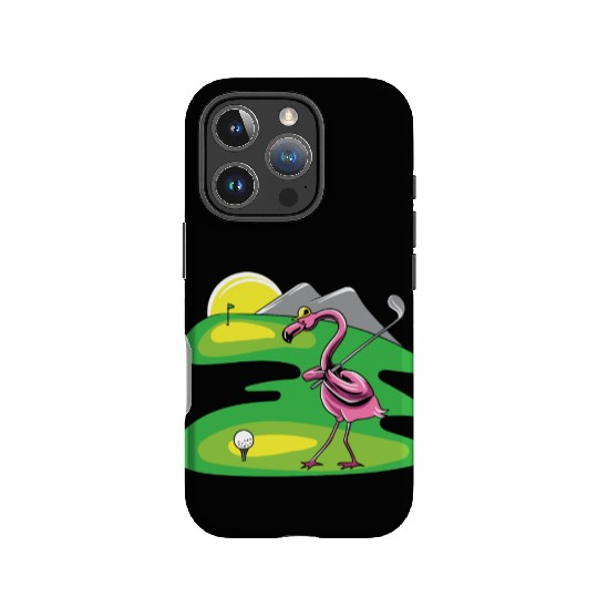 Flamingo play golf flamingo lover golf IPhone Cases