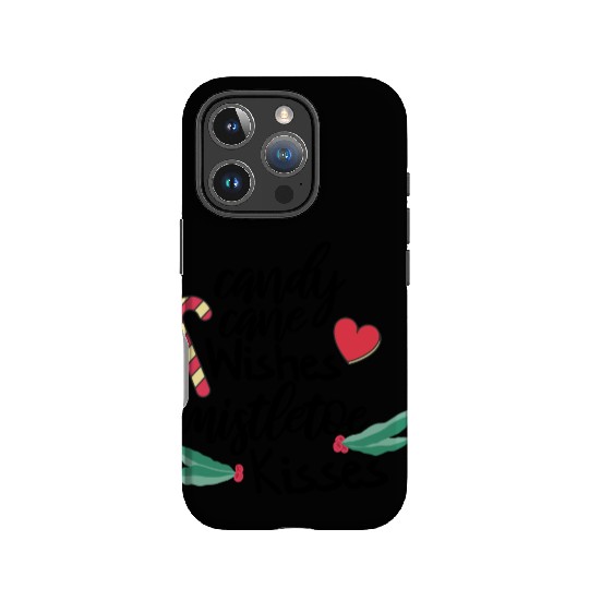 Candy cane wishes and mistletoe kisses IPhone Cases