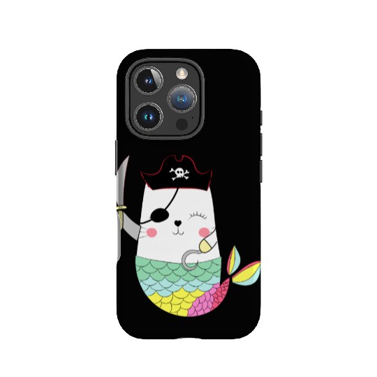 Kid Girls Mercat Mermaid Cat Pirate Halloween Gift IPhone Cases
