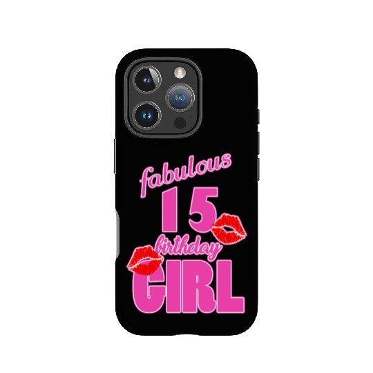 fabulous 15 birthday girl 15th birthday pink Kiss IPhone Cases