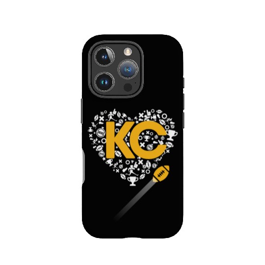 I Love Kansas City Football IPhone Cases Heart KC
