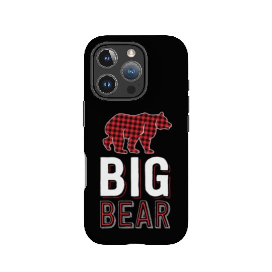 Big Bear Kids Red Buffalo Plaid Matching Family IPhone Cases