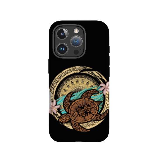 Vintage Circular Samoan Turtle Dive IPhone Cases
