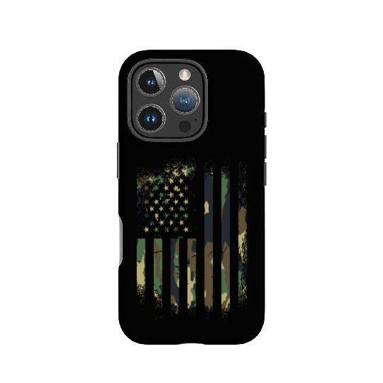 Camouflage Distressed american military Flag IPhone Cases
