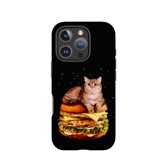 Hamburger Space Cat Funny Kitty Gift IPhone Cases