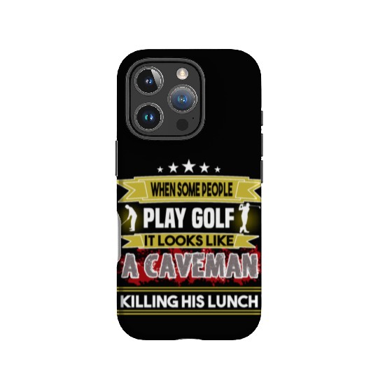 play golf caveman humor golf humor funny golf gift IPhone Cases