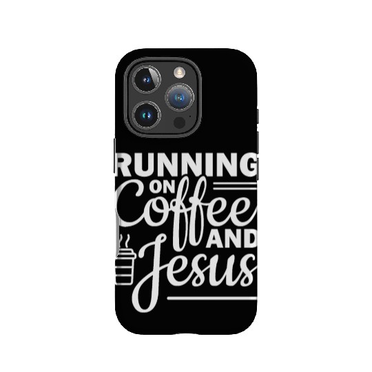 Running on coffee and jesus IPhone Cases