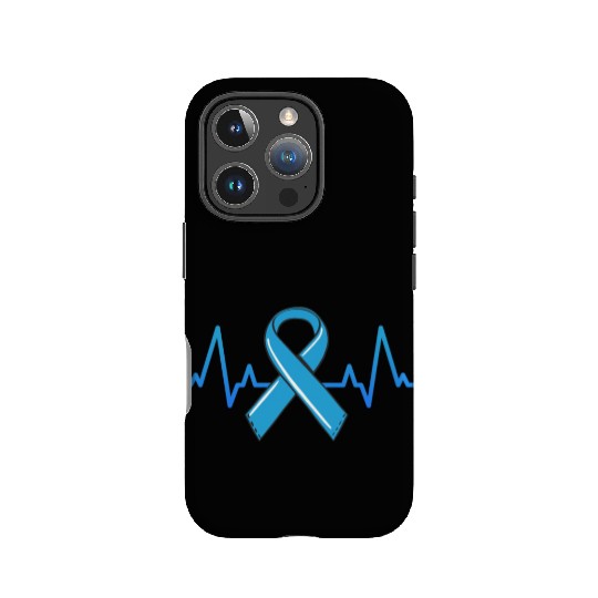 Prostate Cancer Fighter Heartbeat IPhone Cases Blue Ribbon