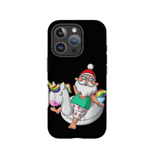 Christmas in July Santa Hawaiian Unicorn Swim IPhone Cases