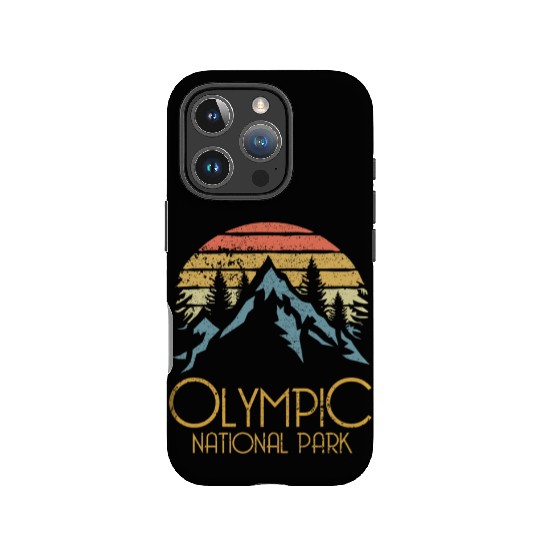 Retro Olympic National Park Washington Mountains S IPhone Cases