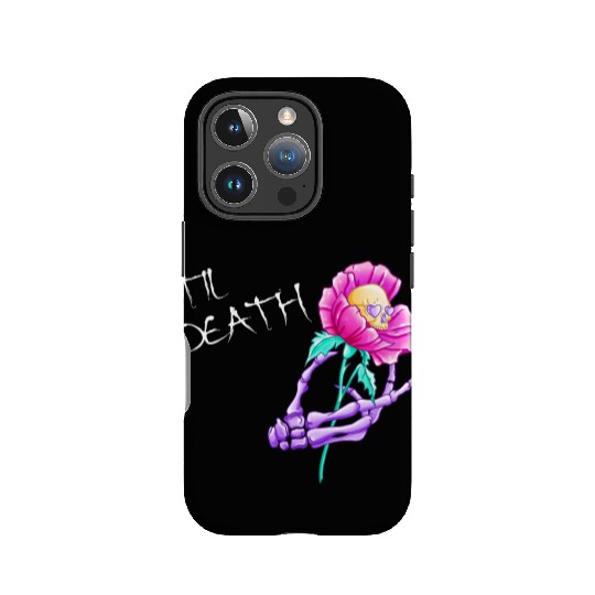 Til Death Valentine Skeleton Hand Skull Flower IPhone Cases