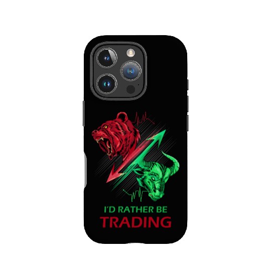 I'd Rather be Trading Stock Market Bulls vs Bears IPhone Cases