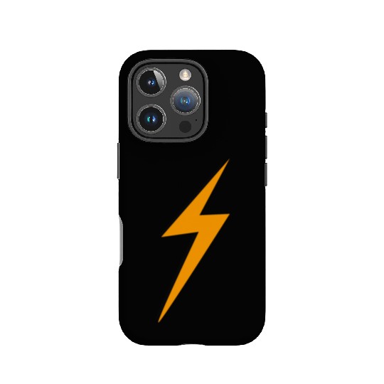 double Lightning Bolt Black And Orange IPhone Cases